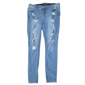 Torrid Light Blue Distressed Bombshell  Skinny Jeans